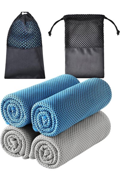 Generic Cooling Towels - 4 Pack Cooling Towels for Neck and Face, Grey Bule T...