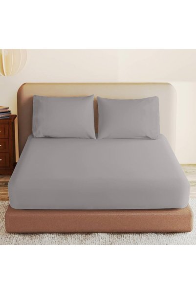 Generic Luxurious Plain Fitted Sheet with Deep Pockets and Pillow Cases, Bed ...