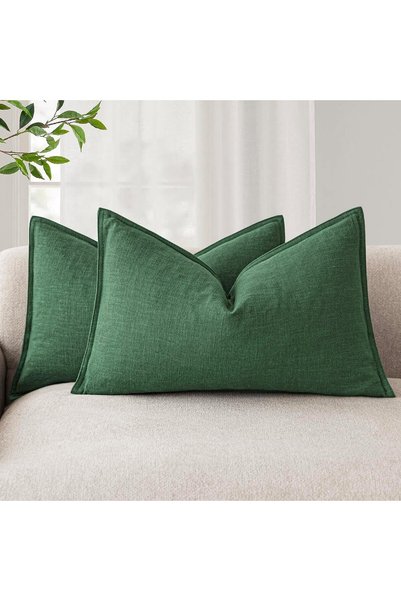Generic Pack of 2, Decorative Linen Soild Throw Pillow Covers Soft Accent Lum...