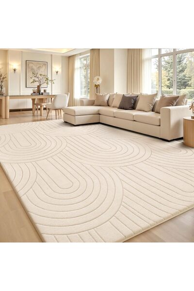 Generic Sajad Lemon Acid Living Room Carpet 160X230 Cm, Half Round Pattern Ca...