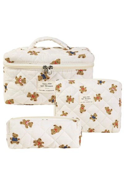 Generic Brand Set de 3 genți de machiaj și articole de toaletă din bumbac, al...