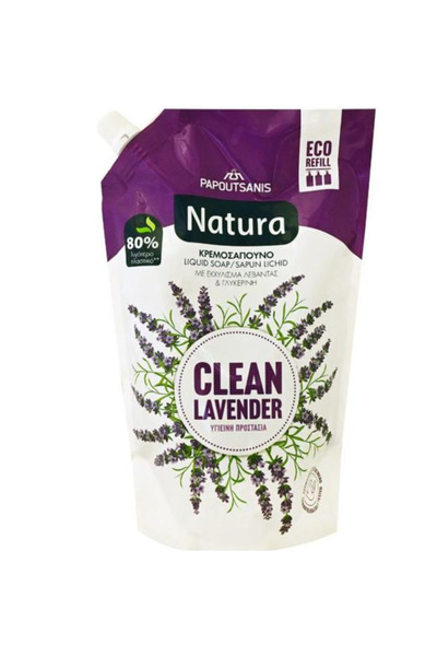 natura Liquid Hand Soap Refill - Clean Lavender Liquid Soap Refill, 750 ml