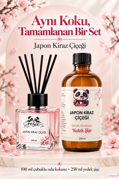 Rosie Japon Kiraz Çiçeği Çubuklu Oda Kokusu 100 ml ve Yedek 250 ml
