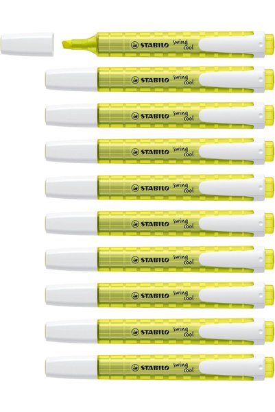 Generic قلم تحديد ألوان أصفر رائع، عبوة تحتوي على 10 قطع.