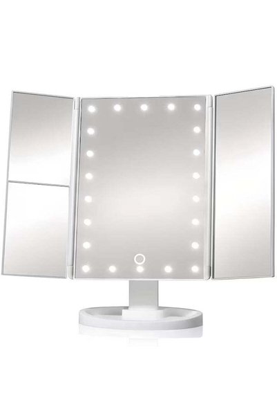 FOXMAG24 Oglindă de machiaj, mărire 2x 3x, 22 LED-uri, USB sau baterie, rotat...