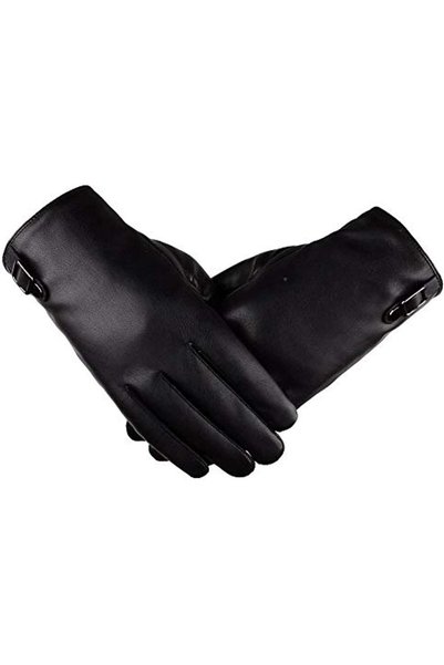 Generic Men's Leather Touch Screen Gloves - Winter Outdoor Sports Cycling Mot...