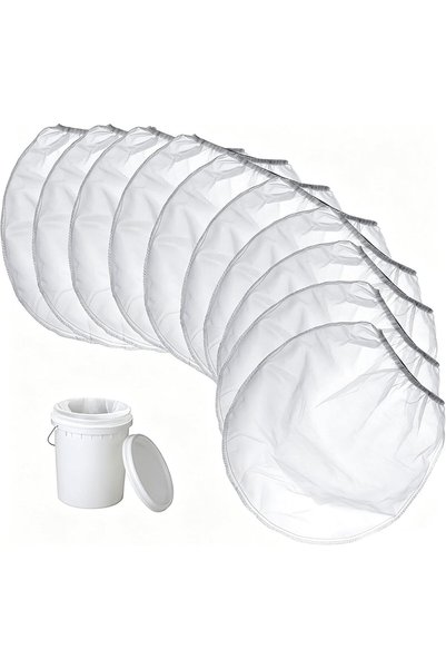 Generic 10 Pcs 5 Gallon Paint Strainer Bags, Elastic Top Opening,White Fine M...