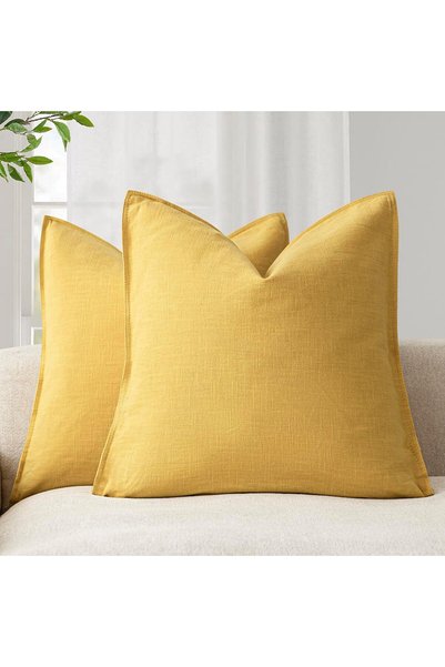 Generic Pack of 2, Decorative Linen Soild Throw Pillow Covers Soft Accent Eur...