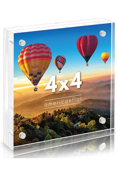 Generic 4x4 Acrylic Picture Frame - Clear Picture Frame with Magnetic Corners...