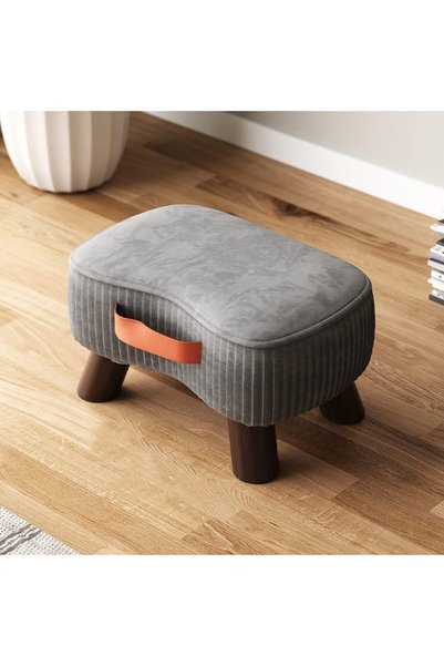Generic 15.7'' Footstools Small Ottoman,Small Foot Stool with Handle, Velvet ...