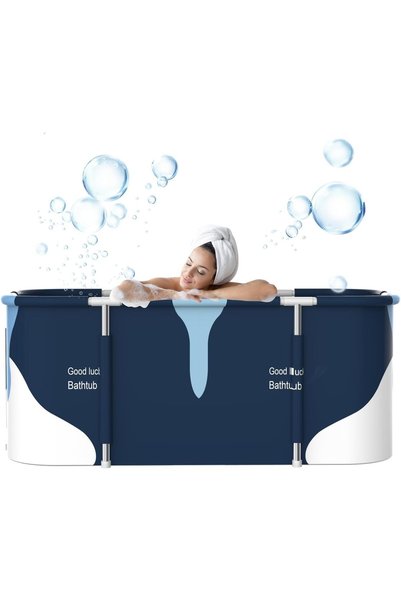 Generic 55" Extra Large Portable Foldable Bathtub - Freestanding Soaking Bath...