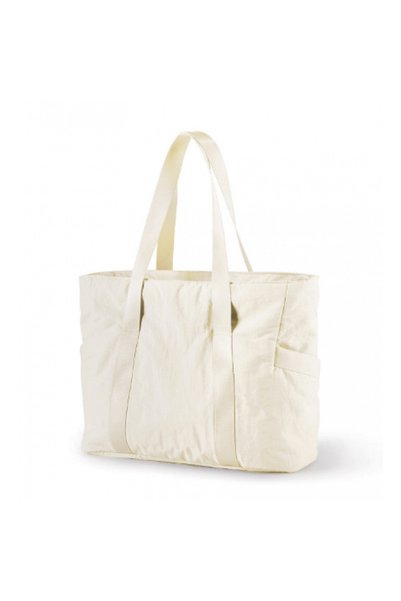 Generic Brand Μεγάλη γυναικεία τσάντα tote σε υπόλευκο χρώμα με φερμουάρ για ...