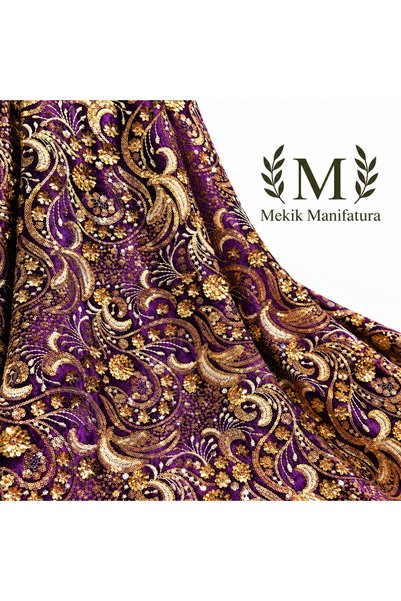 MEKİK MANİFATURA قماش مخمل مطرز بالترتر (القطيفة)