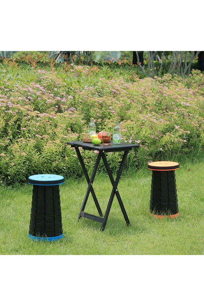 FOXMAG24 Scaun telescopic rotund de camping MAKS, albastru, 1,2 kg, sarcină m...