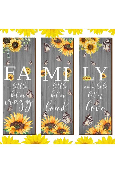 Generic 3 Pcs Sunflower Inspirational Kitchen Wall Decor Sunflower Butterfly ...