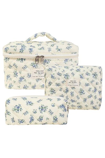 Generic Brand Set de 3 genți de machiaj și articole de toaletă din bumbac, al...
