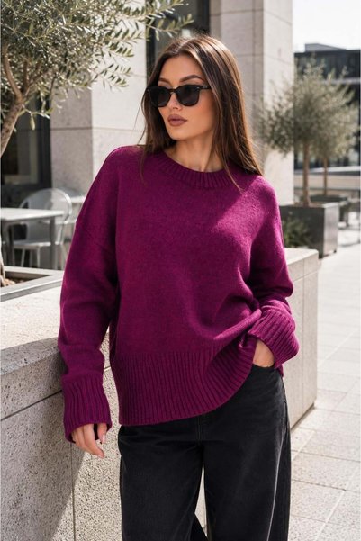 citycenterfashion Pulover tricotat pentru femei, cu mâneci spaniole, cty-şml-...