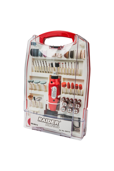 RAIDER Set mini polizor drept 230V si 12V DC 110 accesorii RD-MG14RAIDER