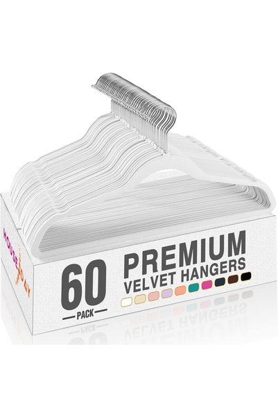 Generic White Velvet Hangers 60 Pack, Non Slip Clothes Felt Hanger Heavy Duty...