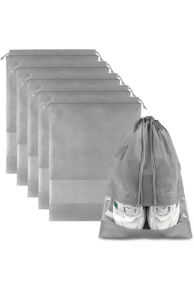 Generic Shoe Bags for Travel, 5 Pcs Large Gray Travel Shoe Bags for Packing, ...