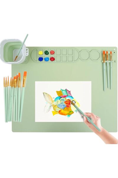 Generic Silicone Painting Mat - 20"x16" Non-Stick Sheet for Resin Casting, Ar...