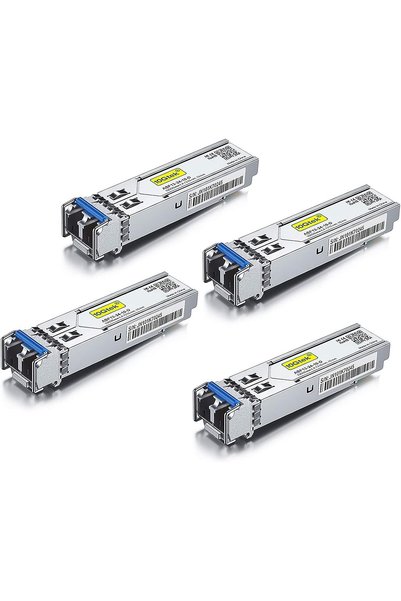 Generic [عبوة من 4 قطع] وحدة SFP LX LC أحادية النمط 1G، مدى 10 كيلومتر، 1000B...