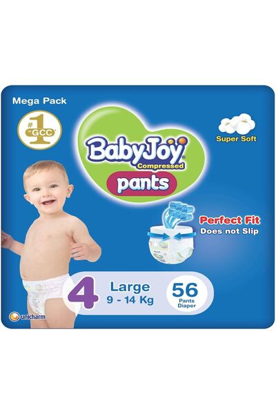 Generic Compressed Culotte Pants Diaper, Size 4, Large, 9-14 Kg, Mega Pack, 5...