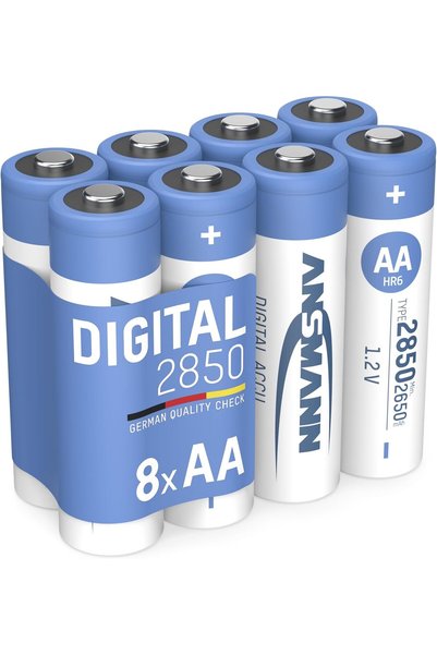 Generic 8 بطاريات NiMH من نوع AA، سعة 2850 مللي أمبير، رقمية، في عبوة اقتصادي...