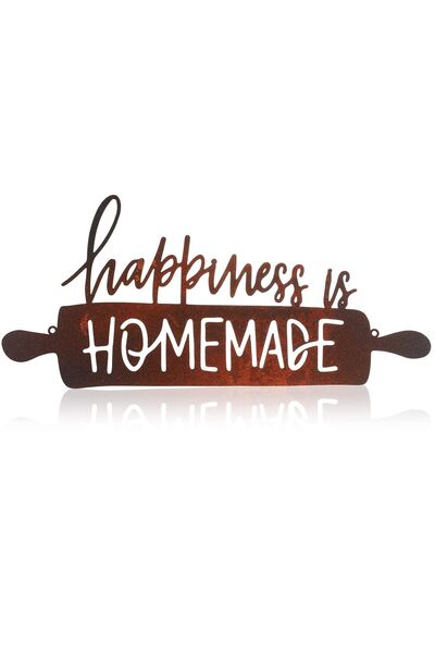 Generic Kitchen Wall Art Decor Happiness Is Homemade Metal Sign Rustic Farmho...