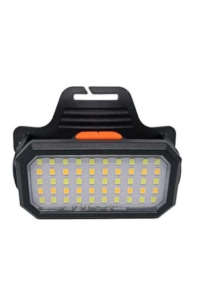 FOXMAG24 Headlamp, 50 LEDs, 6 Lighting Modes, USB Charging, Plastic, Black