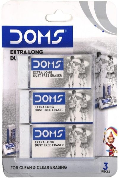 Generic Extra Long Dust Free Eraser in Blister Pack 3-Pieces