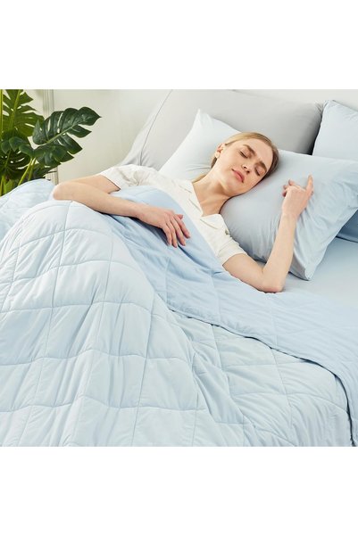 Generic بطانية تبريد للنوم في الأجواء الحارة 50"x70"، راحة تبريد Q-Max 0.45، ...