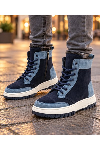 Trendline Men's and Women's Unisex Lace-Up Zip-Up Boots