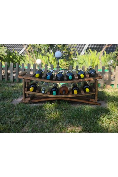 Generic Brand Raft artizanal din doage de butoi pentru colecția de vinuri