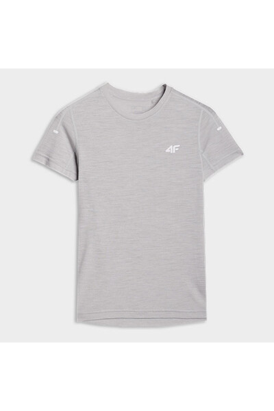 4F Tricou de trekking din lână merino pentru femei, gri deschis, XL