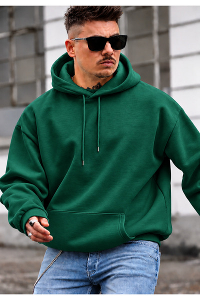 DAXİS Sportwear Company ERKEK KAPÜŞONLU KANGURU CEPLİ OVERSİZE SWEATSHİRT