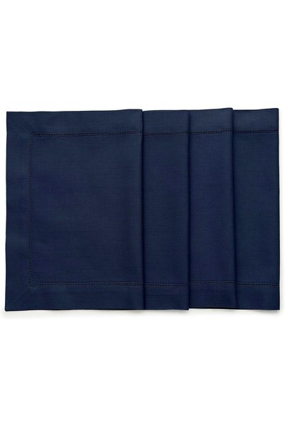 Generic Navy Placemats Set of 4 - Cotton Linen Hemstitch Fabric Placemats 14 ...