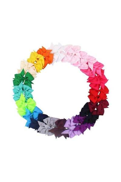Generic 30-Piece Boutique Baby Alligator Grosgrain Ribbons Multicolour