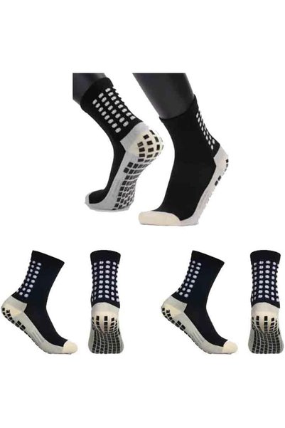 Generic 3Pairs Anti-slip Sport Socks Athletic Socks Non-slip Rubber Grip for ...