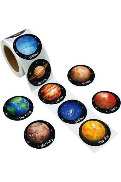 Generic Solar System Stickers - Realistic Planet and Outer Space Designs, 500...