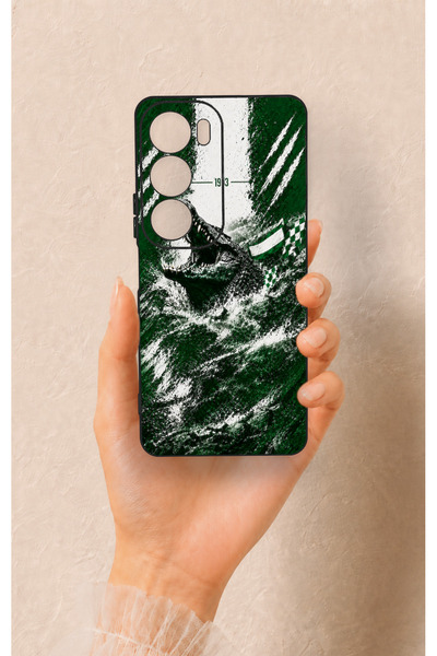 Vip Case Vivo Y19S Compatible Green Crocodile-Themed Patterned Silicone Case.