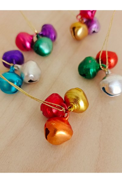 Generic Brand 5-Piece Christmas Ornament – Colorful Mini Bell Decor with Gold...