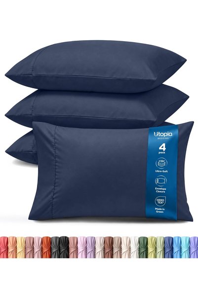 Generic Queen Pillow Cases - 4 Pack - Envelope Closure - Soft Brushed Microfi...