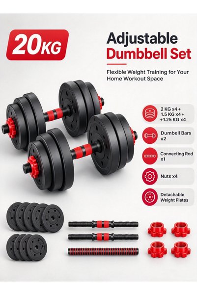 Generic Adjustable dumbbell set, a pair of free-weight dumbbells convertible ...