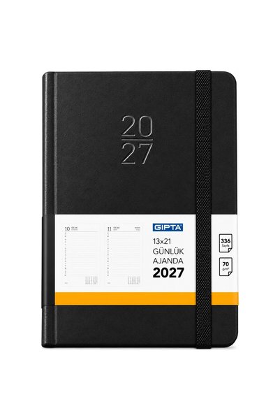 Gıpta 2027 Hardcover Daily Planner 139-erk Plaid 13x21 Black