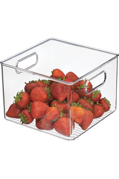 Generic iDesign Plastic Fridge and Pantry Organizer Bin with Integrated Handl...
