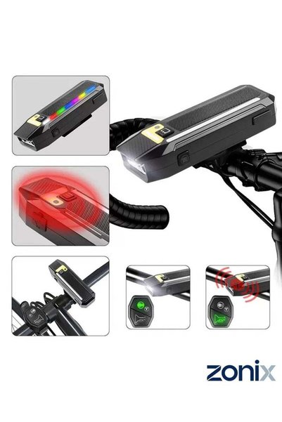 ZONIX Smart Bike Light, Auto-Sensing Night Mode, 4 Modes & Digital Display, I...