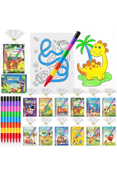 Generic Coloring Books for Kids Party Favors: Bulk Crayons Mini Coloring Book...