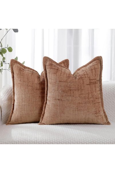 Generic Fall Chenille Soft Throw Pillow Covers 18x18 Set of 2, Accent Cushion...