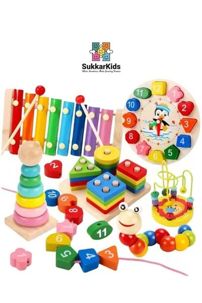 SukkarKids ألعاب مونتيسوري للأطفال من عمر سنتين وثلاث سنوات فما فوق، مجموعة م...